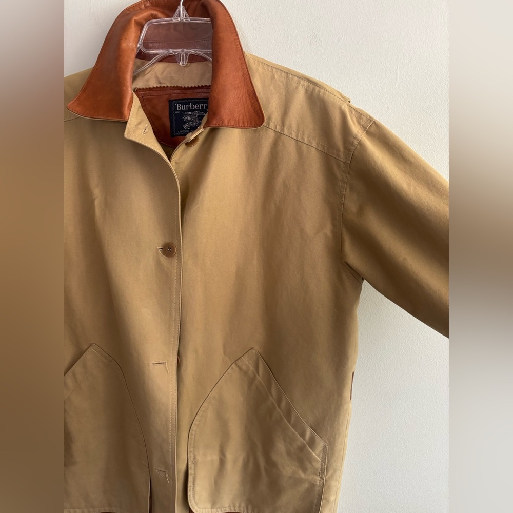 Vintage Burberrys’ canvas leather parka overcoat - Picture 5 of 16